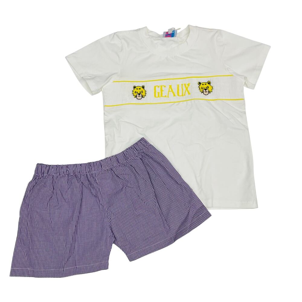 NWT Ann + Reeves Size 7 Geaux Tigers Robert Short Set